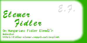 elemer fidler business card